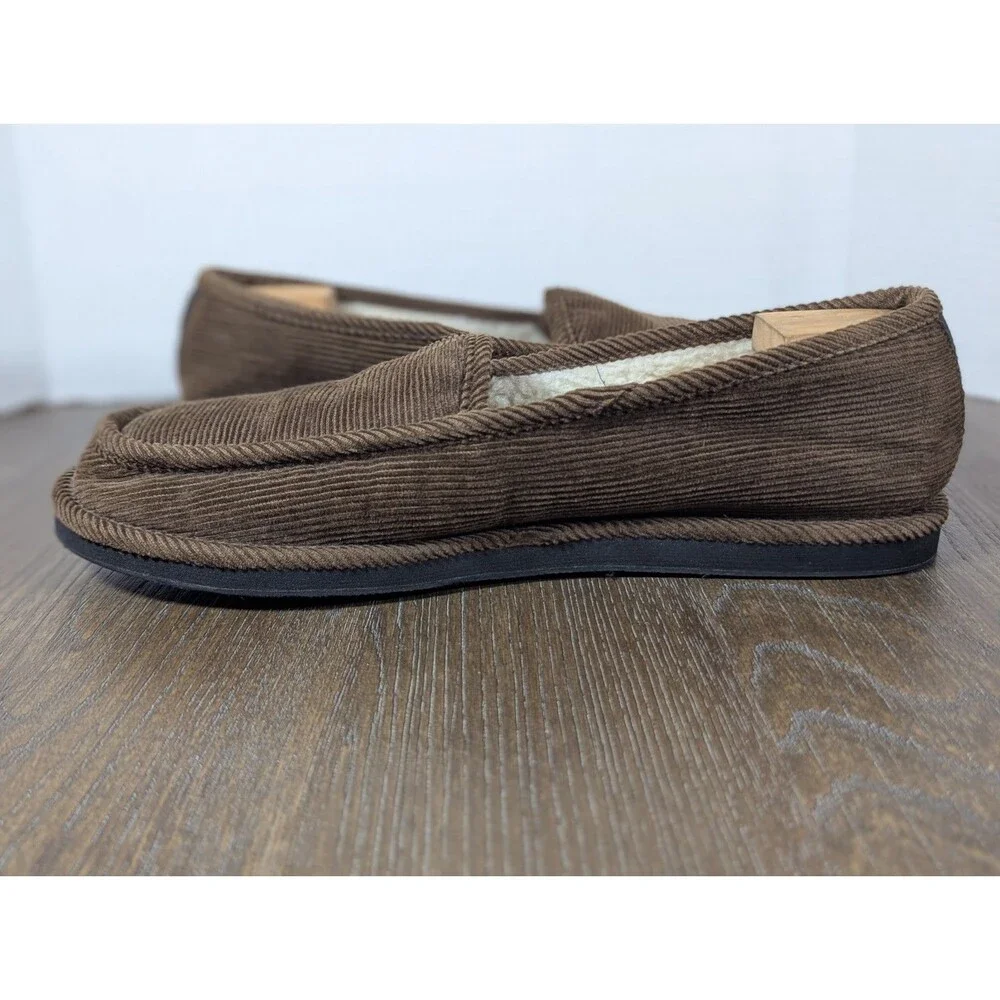 Quicksilver Corduroy House Shoes Slippers Mens 14 Brown Old School Leisurewear
